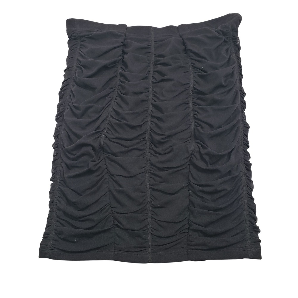 BCBGMAXAZRIA Womens Ruched Mini Skirt Large Black QTY3B918‎